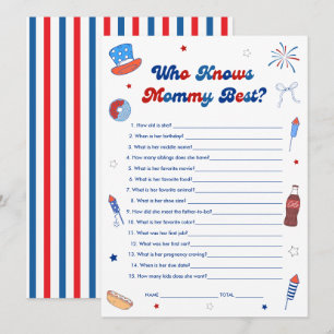 Invitation Jeux "Qui connaît le mieux maman" pour la baby sho