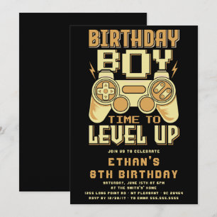 Invitation Jeux vidéo Niveau supérieur Anniversaire Invitatio