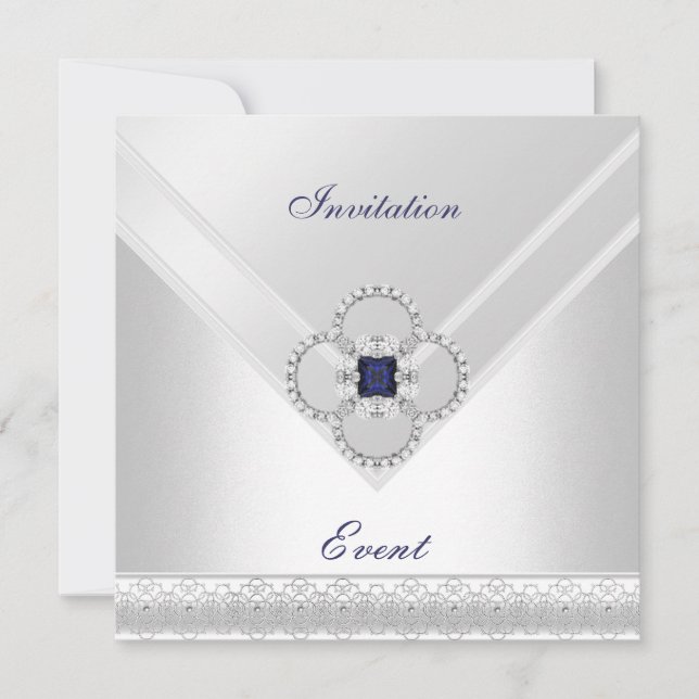 Invitation Jewel d'Occasion Bleue (Devant)