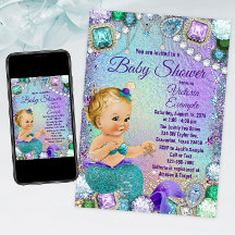 Jewel Mermaid Blonde Mermaid Baby shower