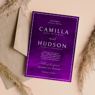 Invitation Jewel Tone Romance Amethyste Mariage minimal