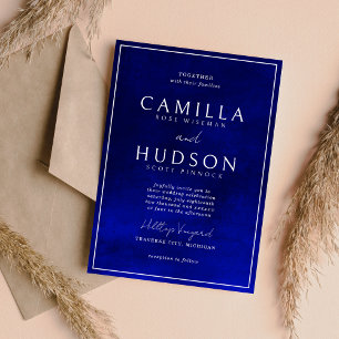 Invitation Jewel Tone Romance   Saphyre   Mariage minimal