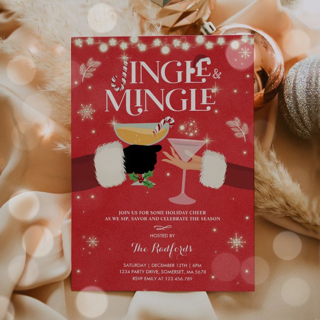 Invitation Jingle And Mingle Christmas Cocktail Party (Créateur téléchargé)