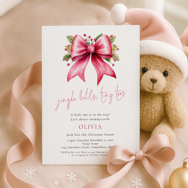 Invitation Jingle Bells Minuscules orteils Baby shower de Noë (Créateur téléchargé)
