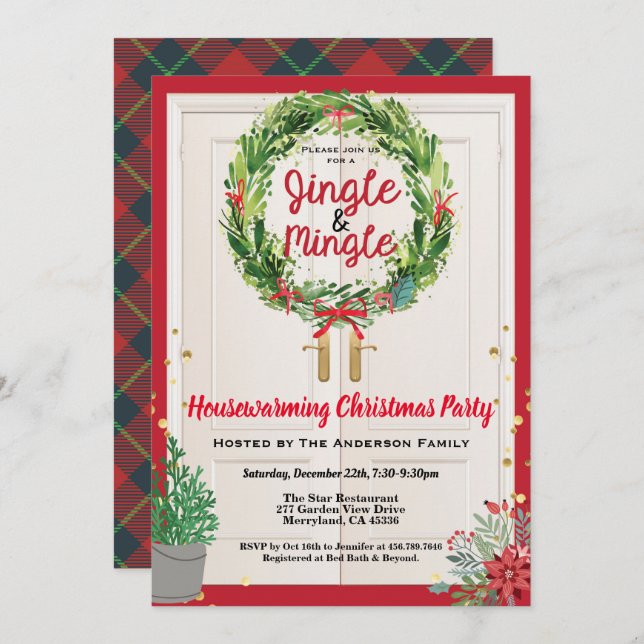 Invitation Jingle et Mingle Christmas Party open house (Devant / Derrière)