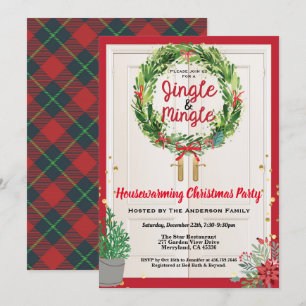 Invitation Jingle et Mingle Christmas Party open house