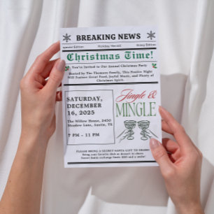 Invitation Jingle et Mingle Cocktail de Noël du journal