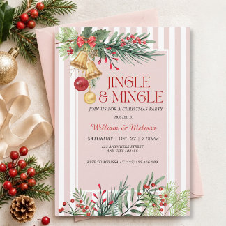 Invitation Jingle et Mingle Élégant Noël d'hiver 