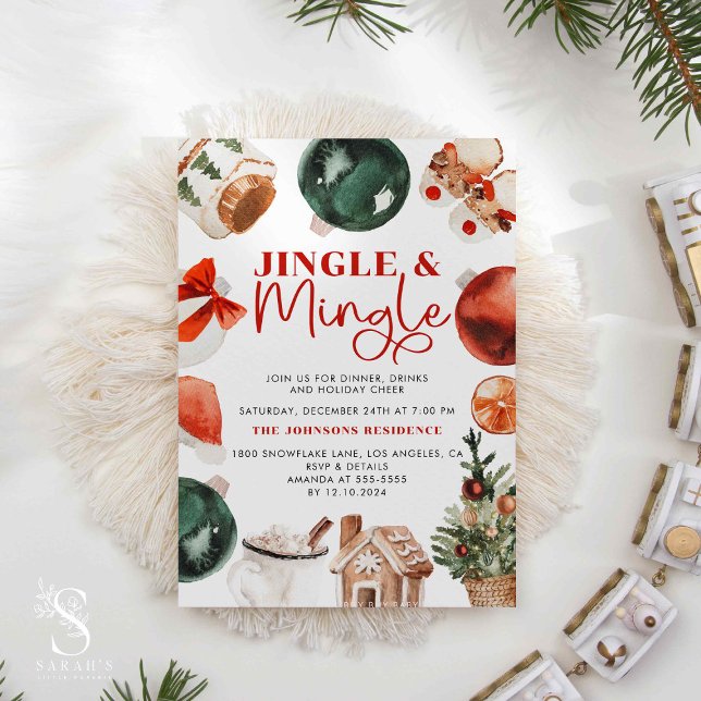 Invitation Jingle et Mingle Fête, Vacances de travail (Créateur téléchargé)