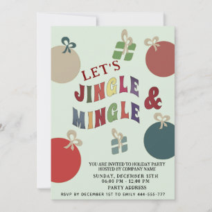 Invitation Jingle et Mingle ornements colorés Vacances