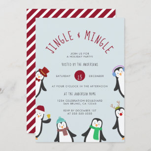 Invitation Jingle et Mingle Penguin