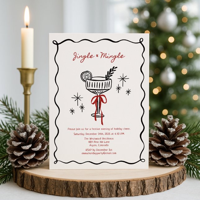 Invitation Jingle & Mingle – A Christmas Cocktail Party  (Créateur téléchargé)