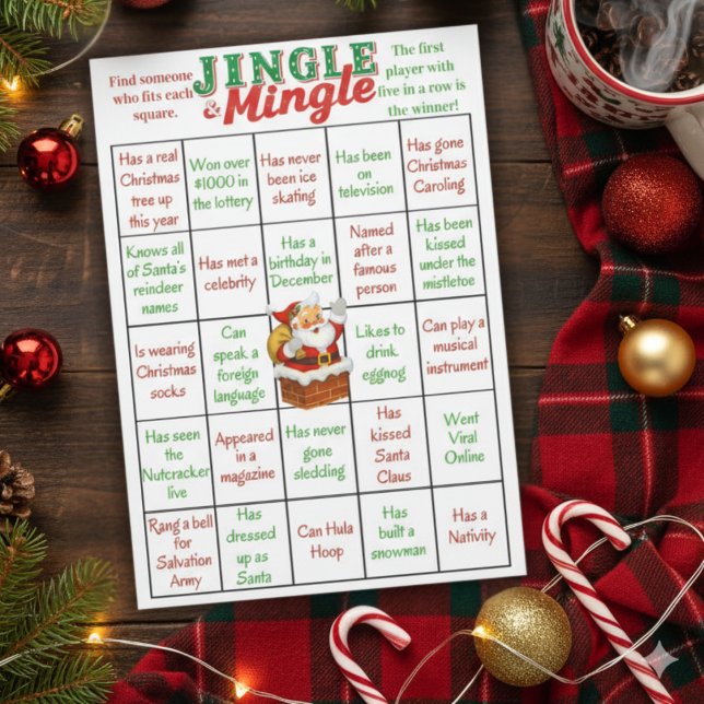 Invitation Jingle & Mingle Christmas Bingo Game Card (Jingle & Mingle Christmas Bingo Game Card)