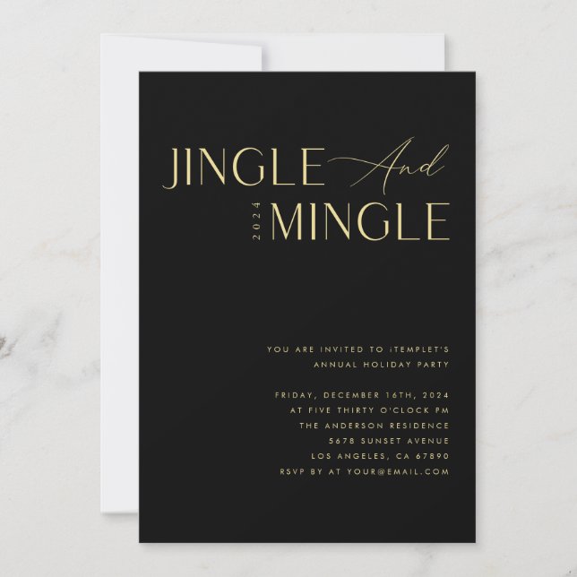 Invitation Jingle & Mingle Corporate Company Fête de Noël (Devant)