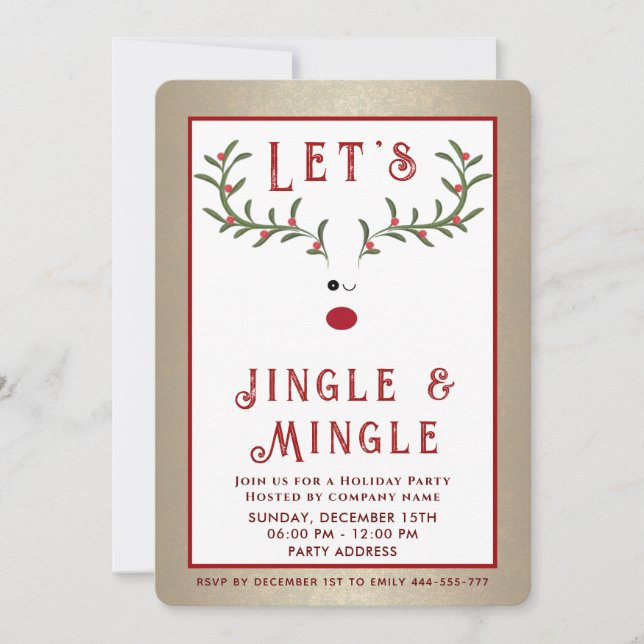 Invitation Jingle & Mingle Funny vacances de rennes sacrés (Devant)