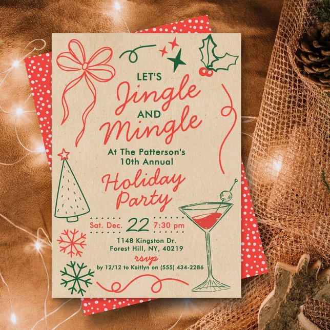 Invitation Jingle & Mingle | Holiday Cocktail Party (Créateur téléchargé)