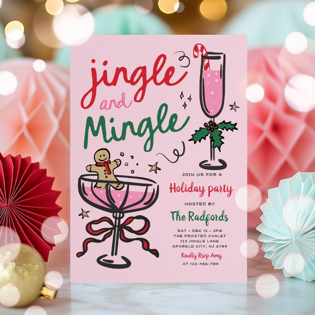 Invitation Jingle & Mingle Main Drake Fête de Noël (Créateur téléchargé)
