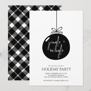 Invitation Jingle & Mingle moderne Noël Ornament