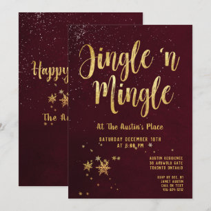 Invitation Jingle Mingle Rouge Gold Calligraphie