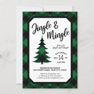 Invitation Jingle vert et fête de vacances Mingle