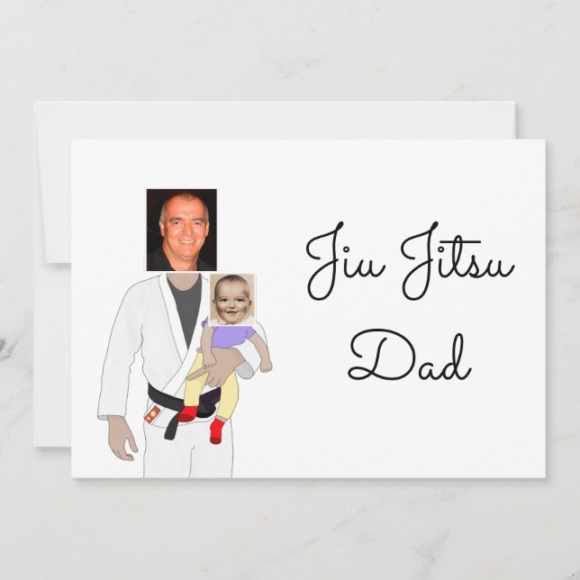 Invitation Jiu Jitsu Dad Custom Photos and Handwritten Text (Devant)
