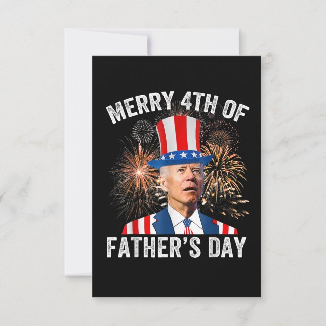 Invitation Joe Biden Joyeux 4ème De Fête des pères Drôle 4ème (Devant)