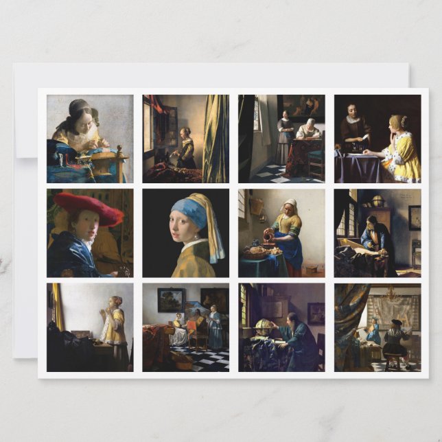 Invitation Johannes Vermeer - Grille des chefs-d'oeuvre (Devant)