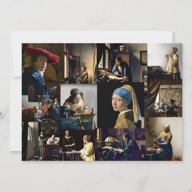 Invitation Johannes Vermeer - Patchwork de chefs-d'oeuvre (Devant)