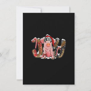 Invitation Joie de Noël avec le cochon Joyeux Noël_1