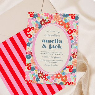 Invitation Joie florissante Gras brillant Jardin floral Maria