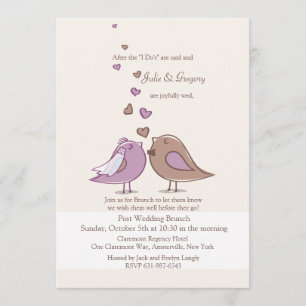 Invitation jointe de brunch de lavande de mariage