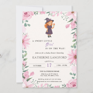 Invitation Joli ange en route Fête Prénatale Halloween
