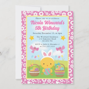 Invitation Joli anniversaire de Pâques pour les enfants au pr
