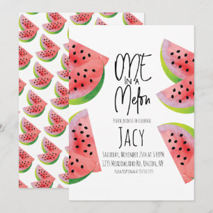 Invitation Joli Anniversaire Pastèque Aquarelle Fête d'Été