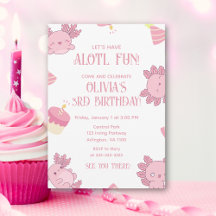 Joli Axolotl Enfants Rose Alotl Amusant Anniversai