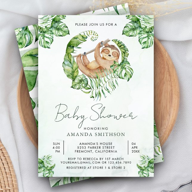 Invitation Joli Baby shower couché adorable (Créateur téléchargé)