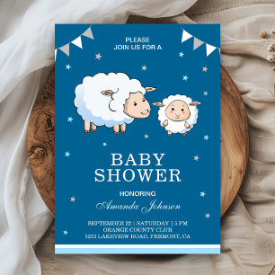 Invitation Joli Baby shower d'agneau à mouton doux