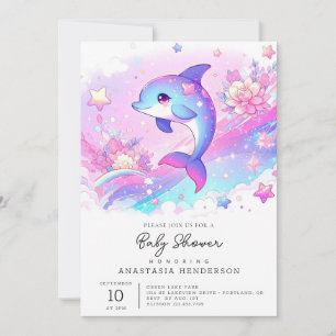 Invitation Joli Baby shower Dauphin Rêvé