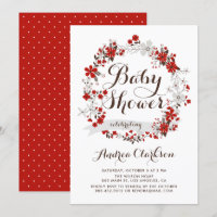 Joli Baby shower de couronne de fleurs rouge et gr