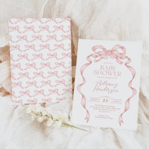 Joli Baby shower de fille en ruban rose Bow