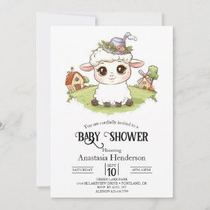 Invitation Joli Baby shower de mouton mystique