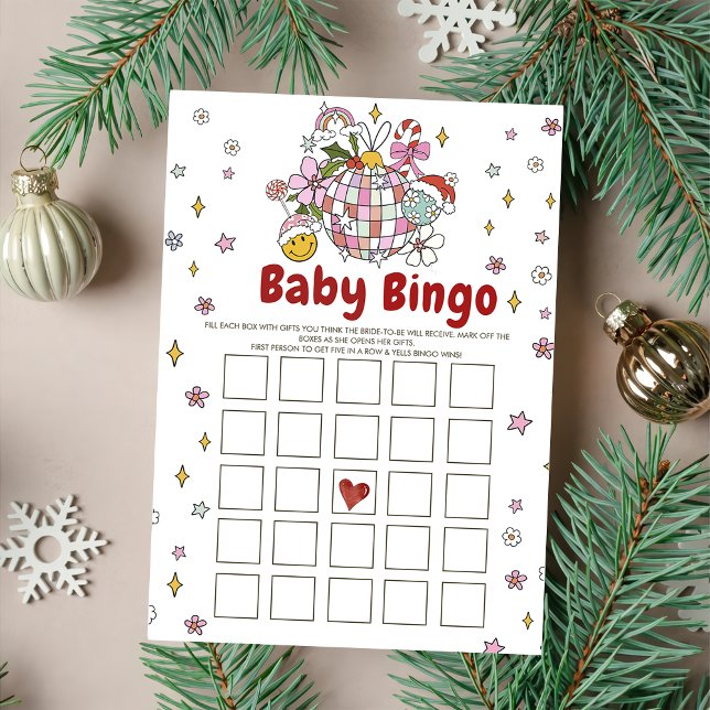 Invitation Joli Baby shower de Noël Super Bingo Games Card (Créateur téléchargé)