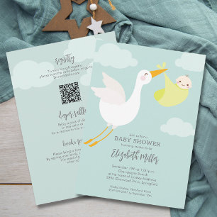Invitation Joli Baby shower de réserve Jaune tout en un