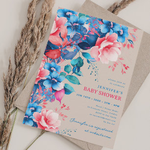 Invitation Joli Baby shower Floral Champagne