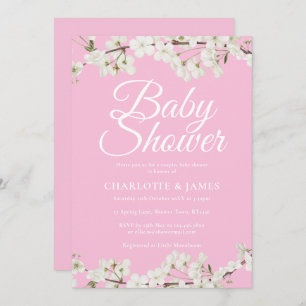 Invitation Joli Baby shower/Saupoudrer de Couples en fleurs b