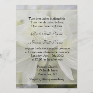 Invitation Joli blanc azalée fleurs mariage chrétien