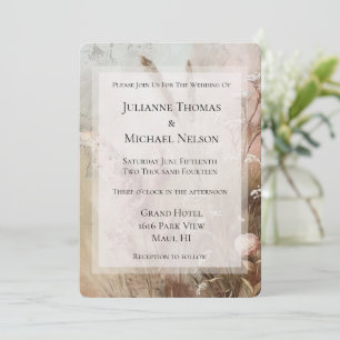 Invitation Joli Boho Beige Blush Mariage
