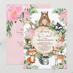 Invitation Joli Bois Animaux Fille Douche Par Courrier