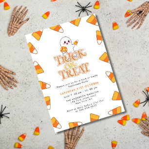 Invitation Joli bonbon Corn Trick ou Treat Halloween Party