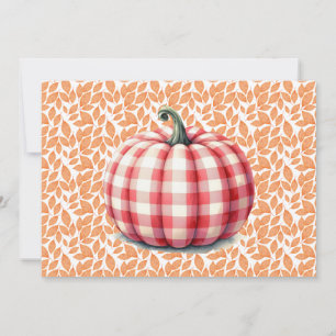 Invitation Joli bonjour chute plaid citrouille